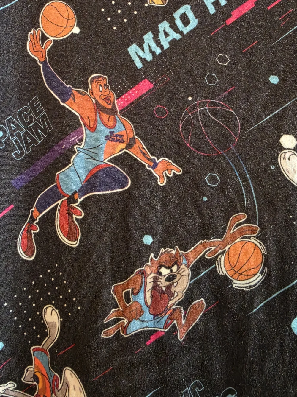 Black 'Mad Hops' Basketball Graphic Long-Sleeve Pajama Top